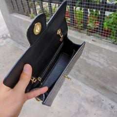 Túi nữ Da cá sấu xám tro siêu dễ thương. Dây đeo kim loại sang chảnh!