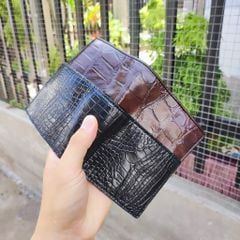 Ví cá sấu MINI 2 mặt da bụng mềm và bền. Size 10.5*8.5 cm gọn nhẹ