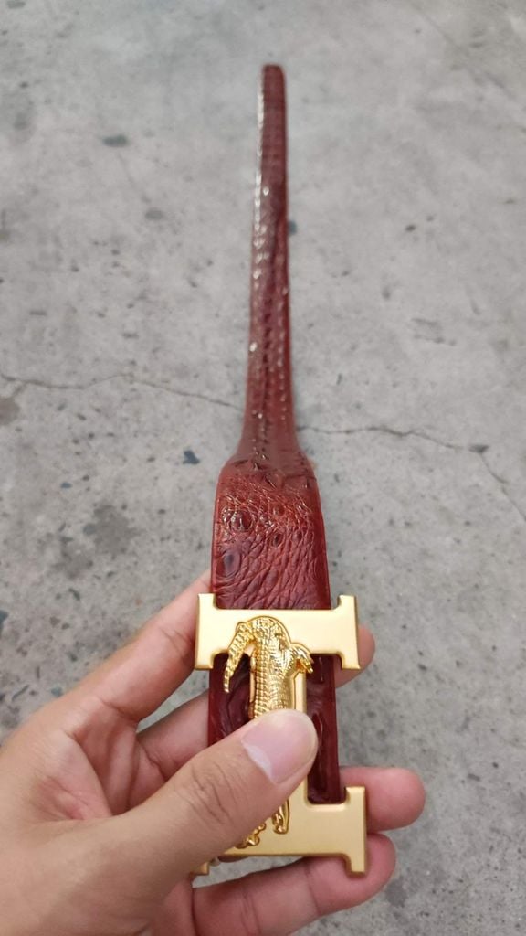 Thắt Lưng Cá Sấu Gai Liền 4cm [MẶT KHÓA THÉP KO GỈ LOẠI 1]