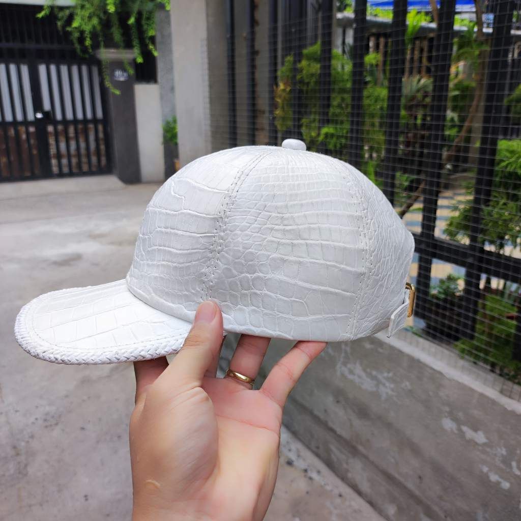 Nón Mũ da cá sấu BẠCH TẠNG. Da bụng mang rất bền!