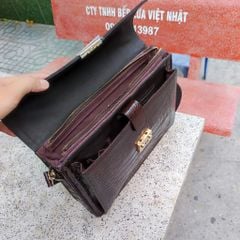 Cặp nam dây đeo vai DA BỤNG CÁ SẤU đẹp thanh lịch PHÙ HỢP DOANH NHÂN [KHÓA 3 SỐ BẢO MẬT]
