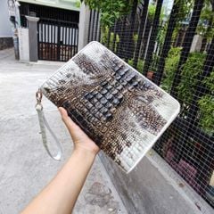 Kẹp nách Size lớn 2 khóa đựng siêu nhiều đồ. Cá sấu nguyên thủy đẹp chất mộc mạc!
