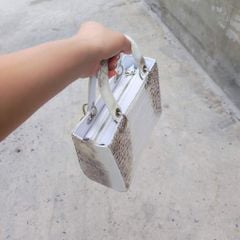 Túi xách nữ có dây đeo sang trọng. Da cá sấu Himalaya rất hiếm!