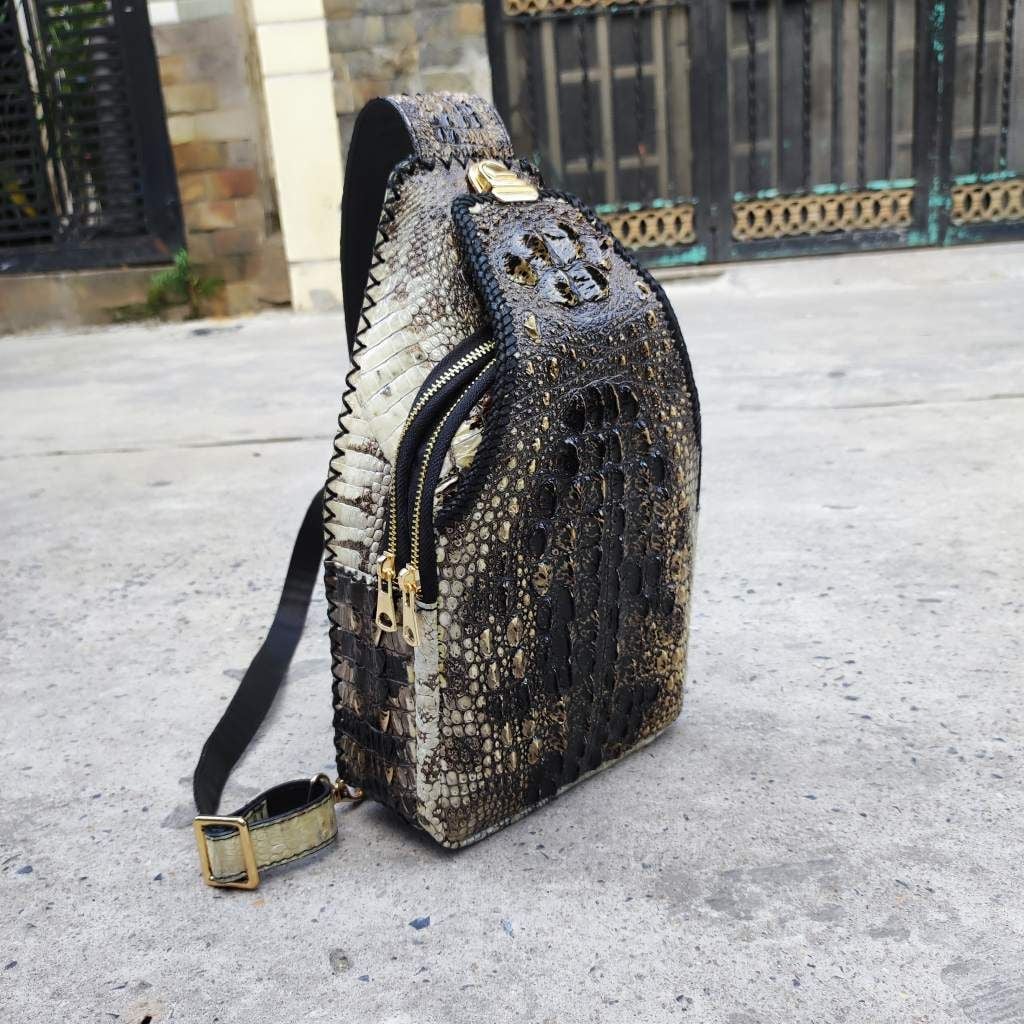 Túi đeo chéo da cá sấu NGUYÊN THỦY đẹp ĐÚNG CHẤT!