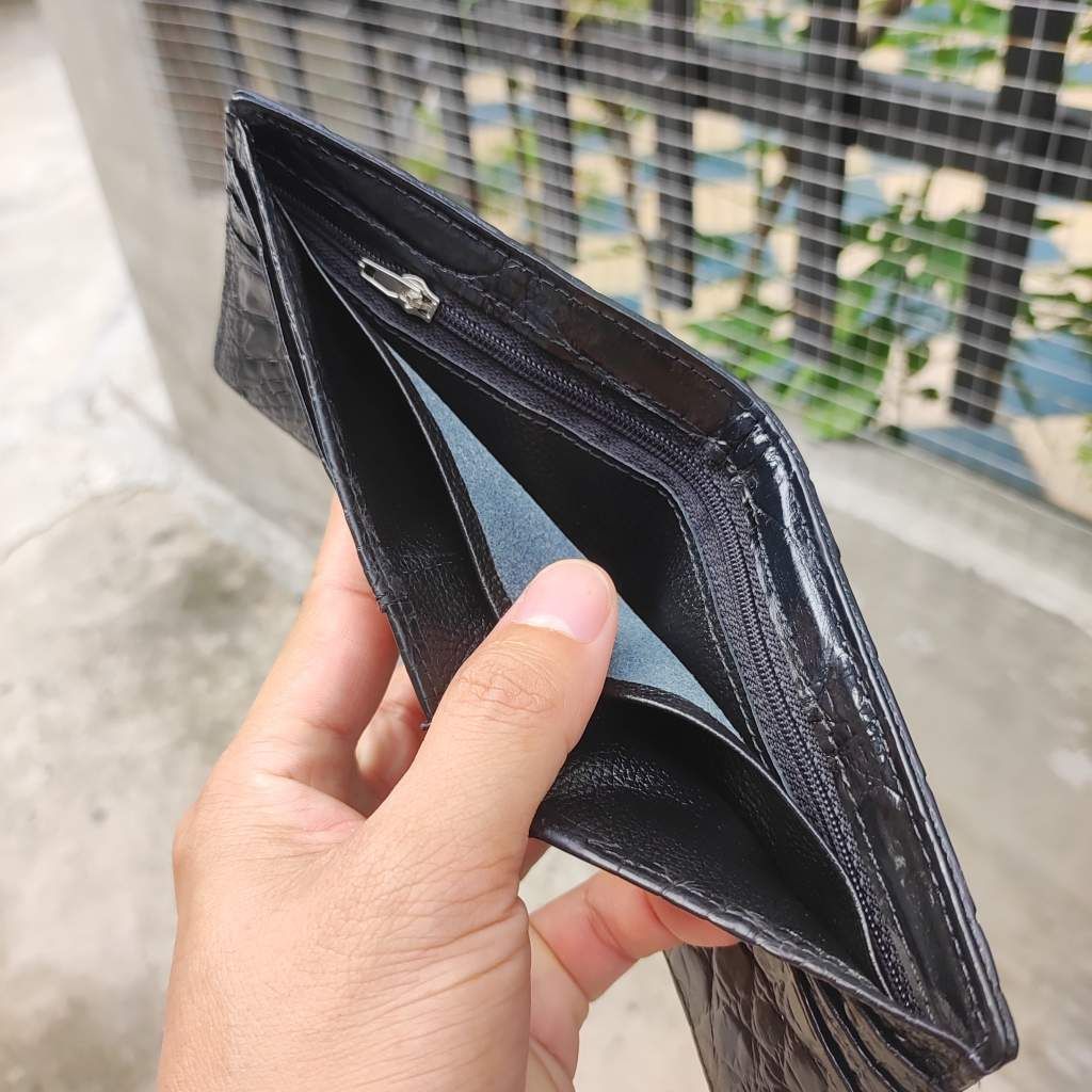 Ví cá sấu 2 mặt Size NHỎ 10.5*8.5 cm. Gai đuôi cá sấu rất bền!