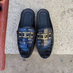 Giày sục nam Da bụng cá sấu có phối phụ kiện đẳng cấp!