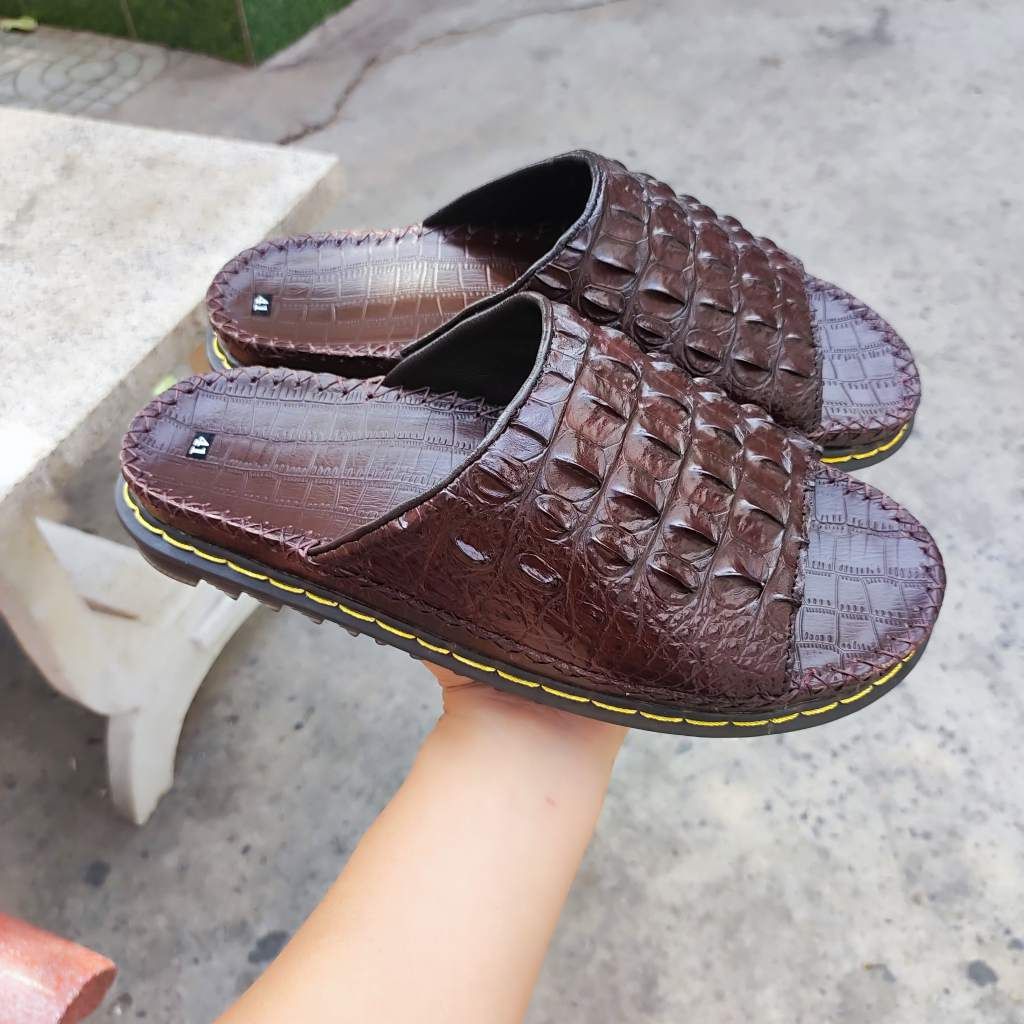 Dép quai ngang bản bự. Gai lưng cá sấu siêu đẹp. Đế cao 4cm!
