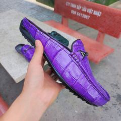 Giày sục nam Da bụng cá sấu màu TÍM thủy chung!