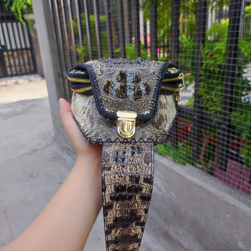 Túi đeo chéo da cá sấu NGUYÊN THỦY đẹp ĐÚNG CHẤT!