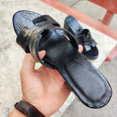 Dép Nữ gót siêu cao 10cm. Full da cá sấu trừ lót lòng chân!
