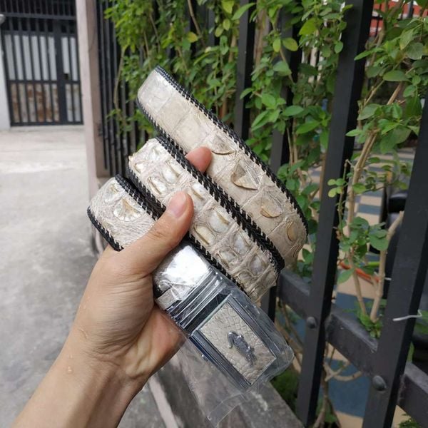 [HÀNG HIẾM.. ] Thắt lưng cá sấu Bạch tạng đan thủ công siêu chất!