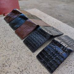 Ví cá sấu 2 mặt Size 10.5*8.5 cm NHỎ GỌN. Gai lưng cá sấu rất đẹp!