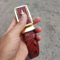 Thắt Lưng Da Cá Sấu. Gù Cá Sấu Đẹp Sang Chảnh TS119V (mặt vàng)