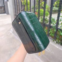 Ví dài cầm tay [DA BỤNG CÁ SẤU XANH RÊU RẤT BỀN] Size lớn 2 khuôn đựng nhiều đồ!
