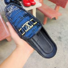 Giày sục nam Da bụng cá sấu có phối phụ kiện đẳng cấp!