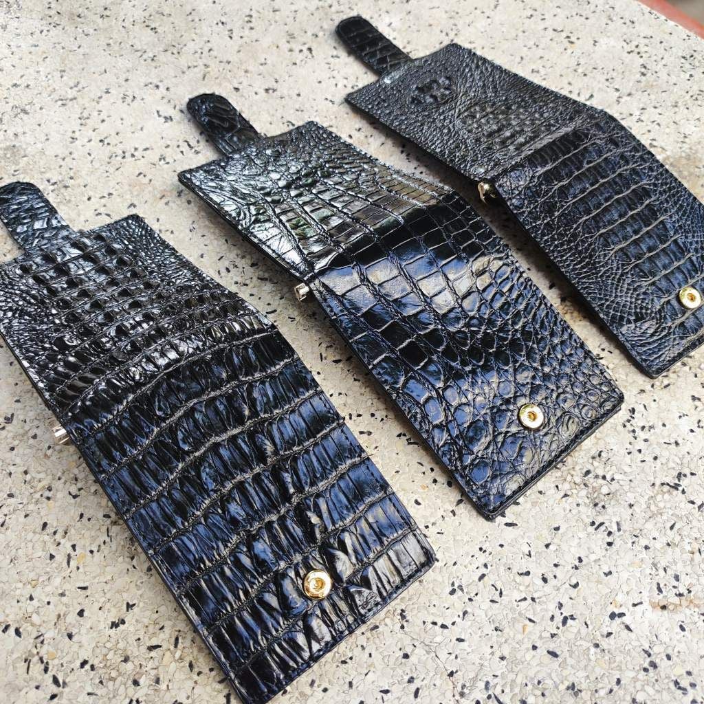 Ví KẸP TIỀN size nhỏ 8.5*11.5 cm. Da bụng cá sấu mềm mịn!