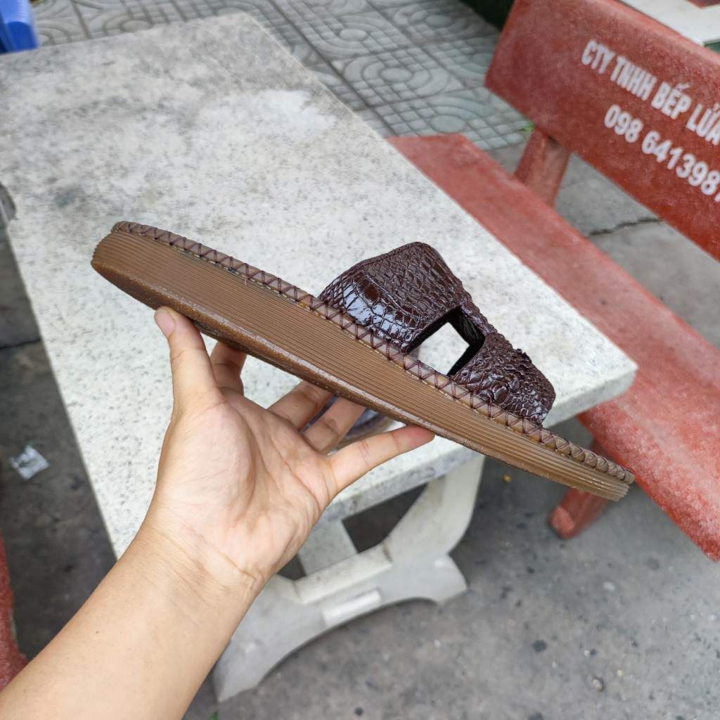 Dép ngang da Bắp cá sấu rất đẹp [ĐẾ CAO 2.5cm]