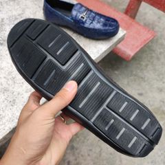 Giày lười nam Vây đuôi cá sấu Xanh navy CỰC CHẤT!