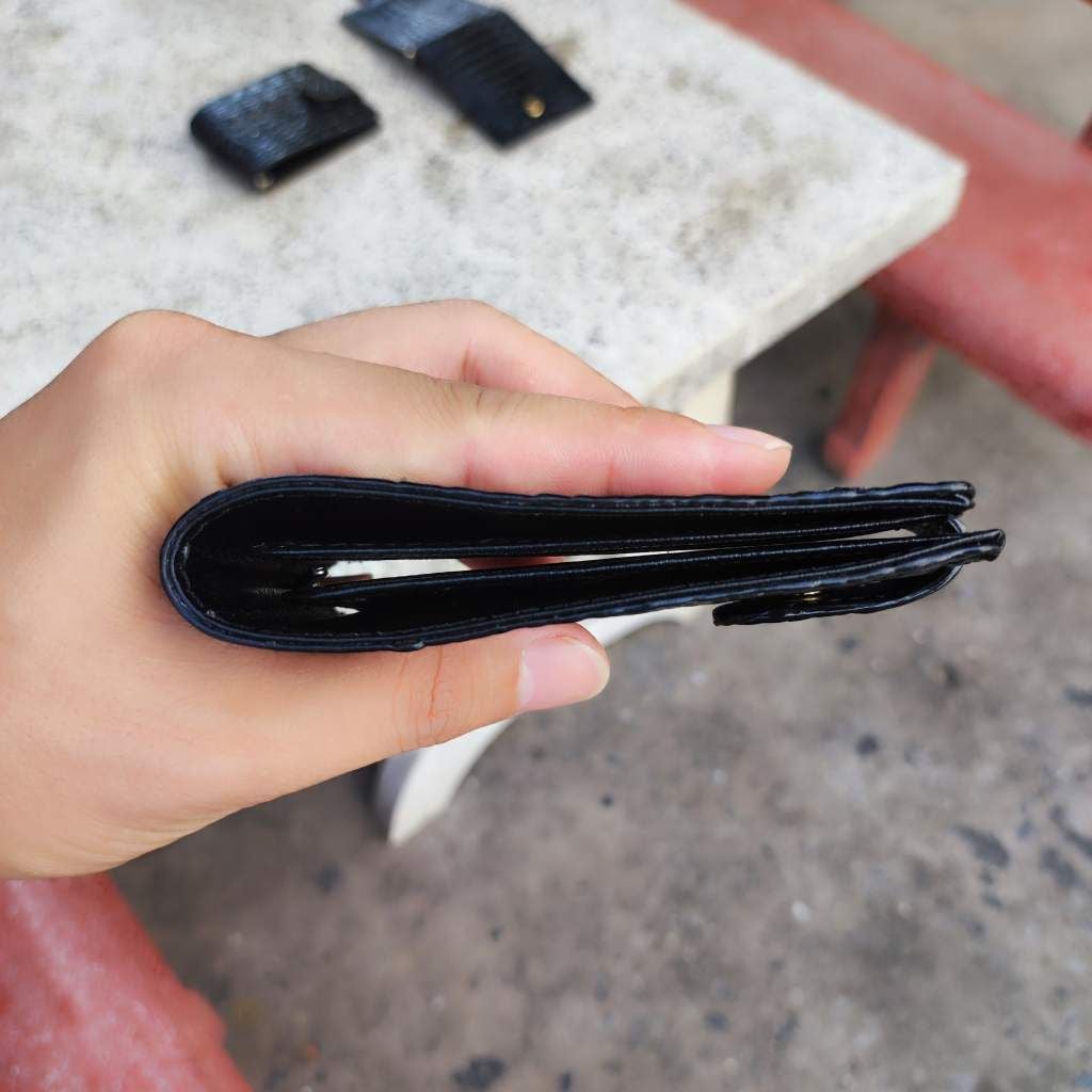 Ví KẸP TIỀN size nhỏ 8.5*11.5 cm. Da bụng cá sấu mềm mịn!