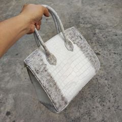 [MÀU ĐẶC BIỆT] Túi xách cá sấu nữ màu Trắng tro cao cấp Loại 1