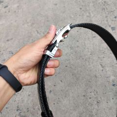 Thắt lưng da cá sấu [DÂY LIỀN NGUYÊN CON 4cm] Đan Viền Thủ Công Rất Bền! (mặt bạc)