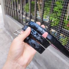 Thắt lưng nữ Da cá sấu liền. Đầu khóa kim đục lỗ!