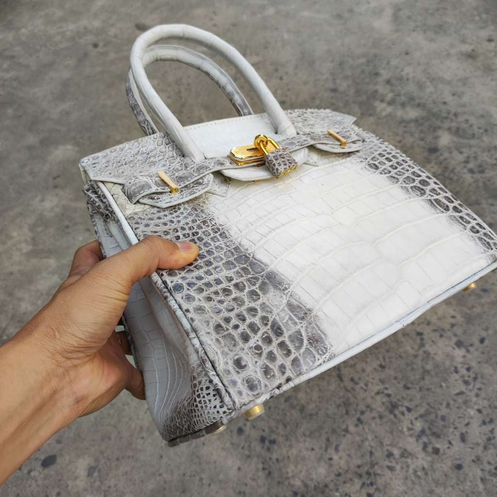 [MÀU ĐẶC BIỆT] Túi xách cá sấu nữ màu Trắng tro cao cấp Loại 1