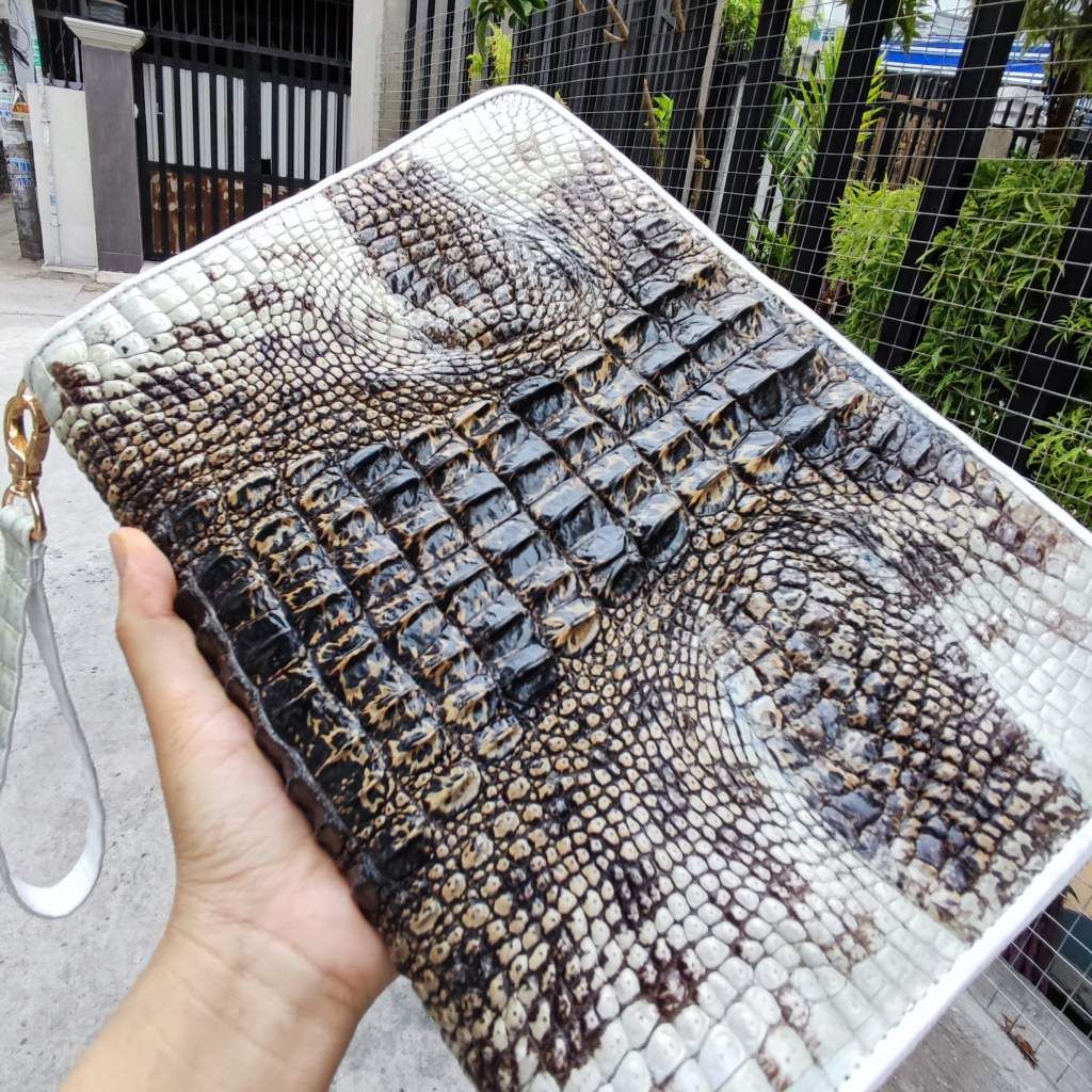 Kẹp nách Size lớn 2 khóa đựng siêu nhiều đồ. Cá sấu nguyên thủy đẹp chất mộc mạc!