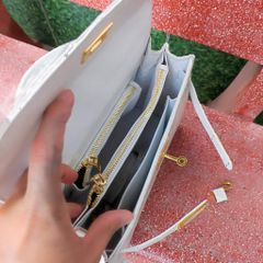 Túi xách size lớn 30cm có dây đeo. Da cá sấu trắng bạch tạng đẹp nữ tính!