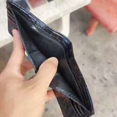 Ví cá sấu 2 mặt Size 10.5*8.5 cm NHỎ GỌN. Gai lưng cá sấu rất đẹp!