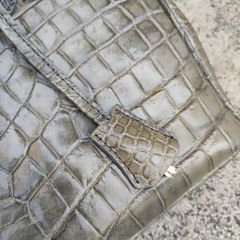 Túi xách cá sấu nữ màu Xám tro đẹp khó cưỡng. Size lớn 30cm!