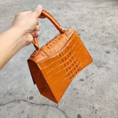 Túi đeo túi xách nữ Da cá sấu màu vàng đẹp nổi bật!