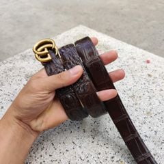 Dây liền. Thắt lưng nữ Da cá sấu siêu bền. [MẶT KHÓA THƯƠNG HIỆU]