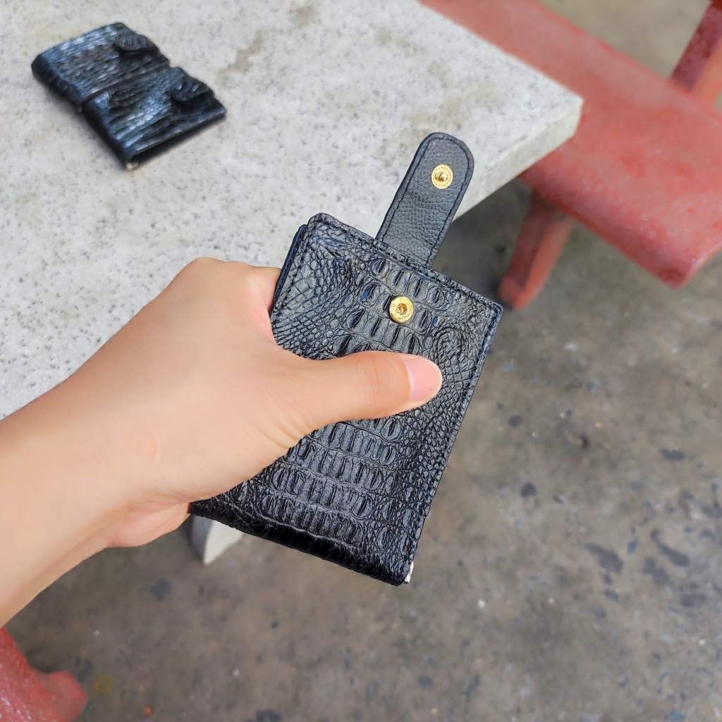 Ví da cá sấu KẸP TIỀN 8.5*11.5 cm. Gù gai cá sấu nhỏ rất đẹp!