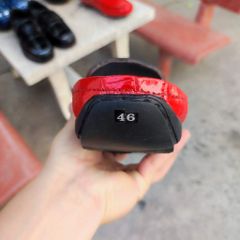 Giày sục Da bụng cá sấu Nâu đỏ đẹp khó cưỡng!