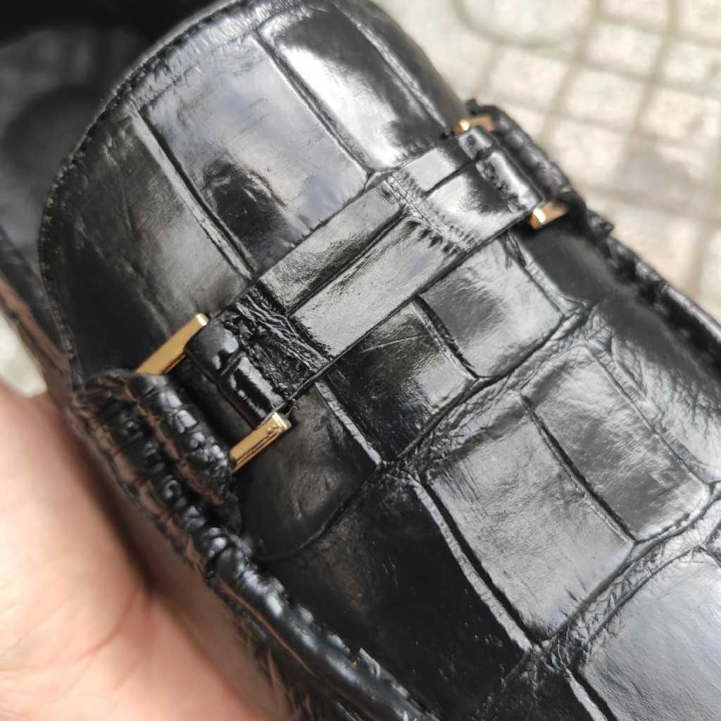 Giày lười đế Da sang trọng. Da bụng cá sấu siêu lớn!