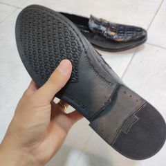 Giày tây không dây Da bụng cá sấu. Đính phụ kiện Sang Trọng!