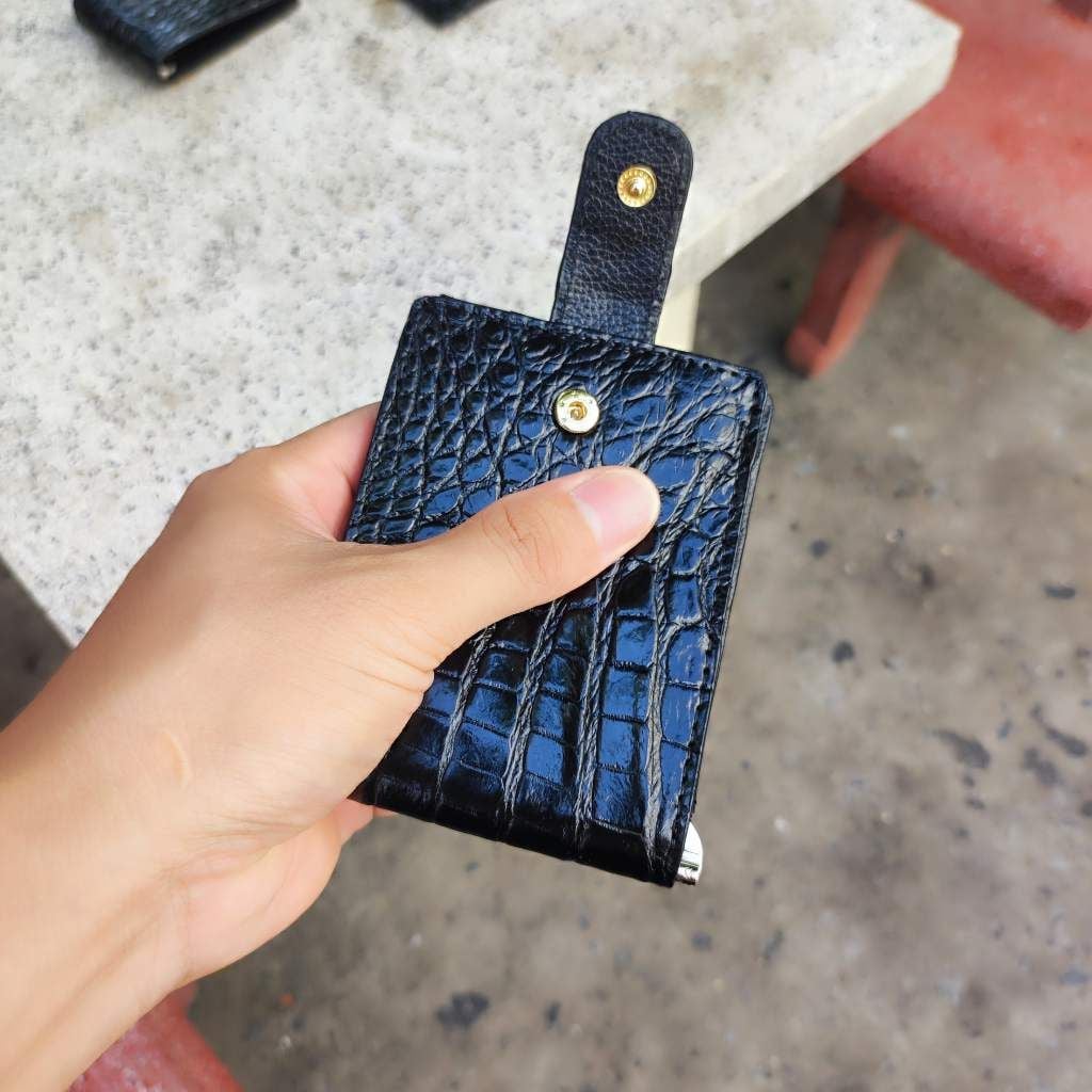 Ví KẸP TIỀN size nhỏ 8.5*11.5 cm. Da bụng cá sấu mềm mịn!