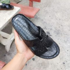 Dép ngang da cá sấu trơn rất mềm và bền [ĐẾ CAO 2.5cm]