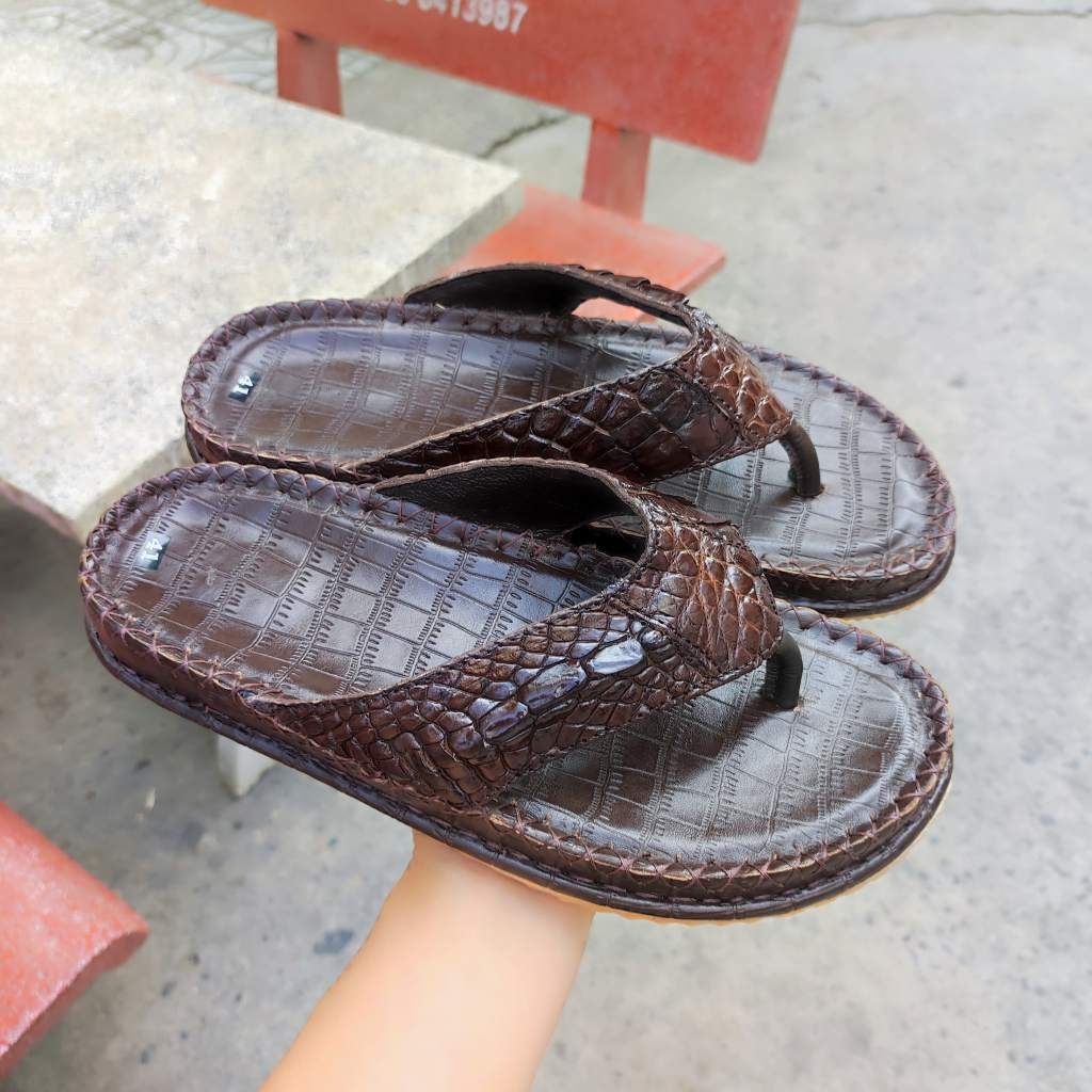 [DÉP KẸP ĐẾ CAO] Da cá sấu trơn mềm dễ mang!