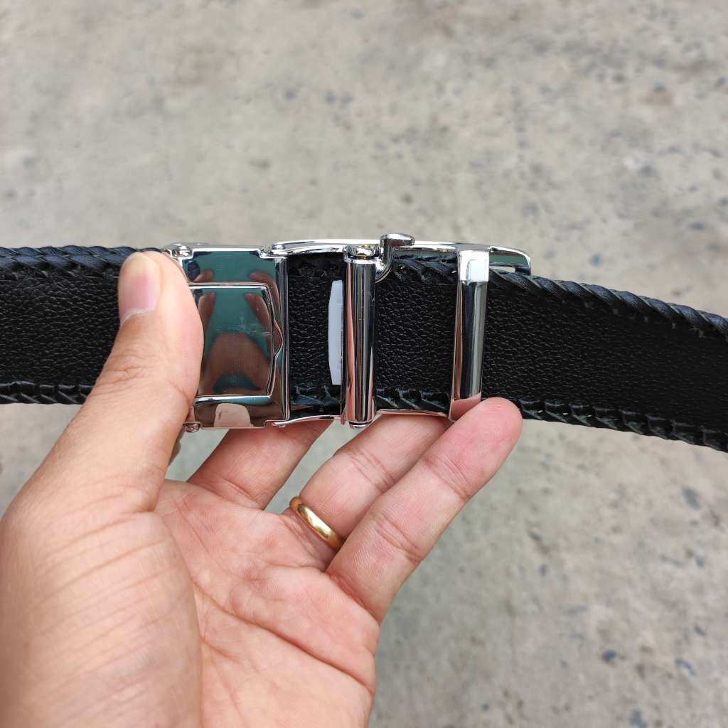 Thắt lưng da cá sấu [DÂY LIỀN NGUYÊN CON 4cm] Đan Viền Thủ Công Rất Bền! (mặt bạc)