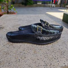 Giày sục nam Da bụng cá sấu có phối phụ kiện đẳng cấp!