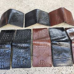 Ví cá sấu dáng đứng MINI. 2 mặt da bụng mềm và bền. Size 10.5*8.5 cm