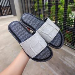 Dép ngang da bụng cá sấu BẠCH TẠNG lớn siêu bền!