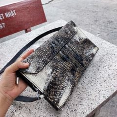 Túi đeo vai kiêm cầm tay phiên bản MỚI. Da cá sấu NGUYÊN THỦY đẹp đúng chất!