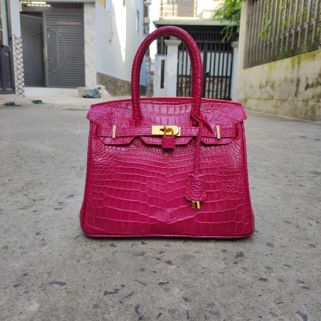 Túi xách NỮ da cá sấu phiên bản thủ công Size lớn 30cm lịch lãm!