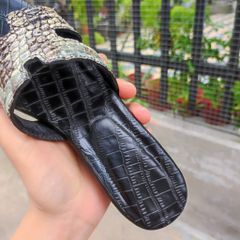 Dép cao gót Nữ Da Cá Sấu Nguyên Thủy. Gót vuông 5cm vừa vặn!