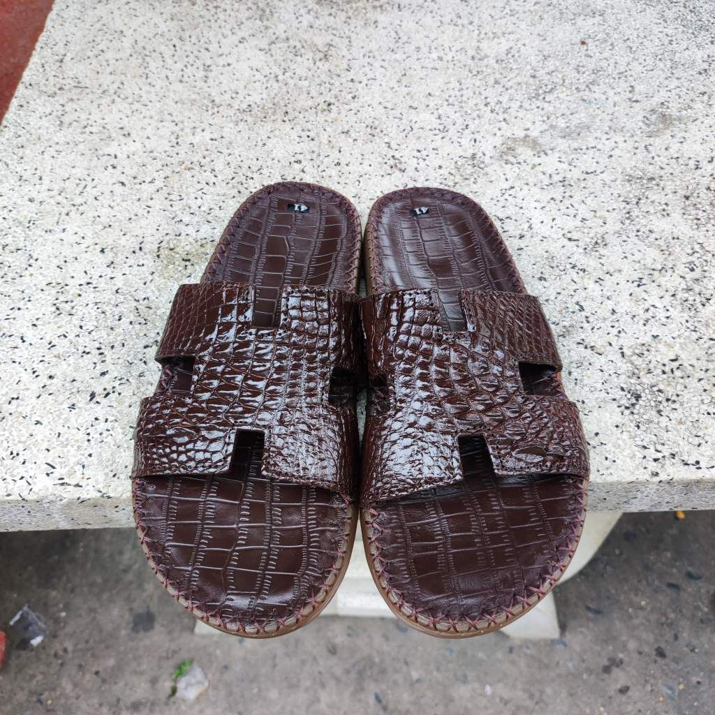 Dép ngang da Bắp cá sấu rất đẹp [ĐẾ CAO 2.5cm]