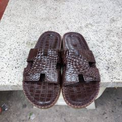 Dép ngang da Bắp cá sấu rất đẹp [ĐẾ CAO 2.5cm]