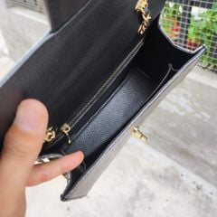 Túi nữ Da cá sấu xám tro siêu dễ thương. Dây đeo kim loại sang chảnh!